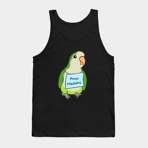 poop machine - greeen monk parakeet Tank Top by FandomizedRose